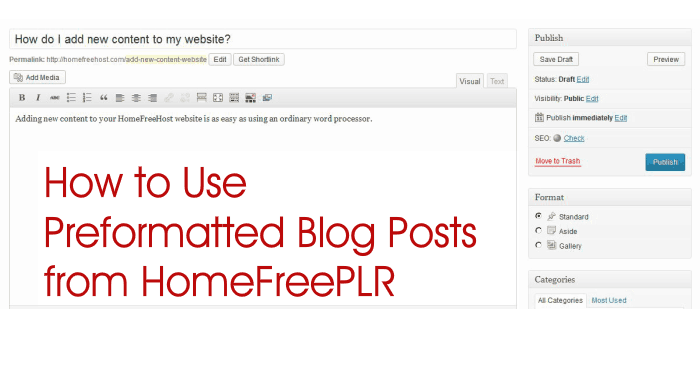 how to use pre-formatted blog posts