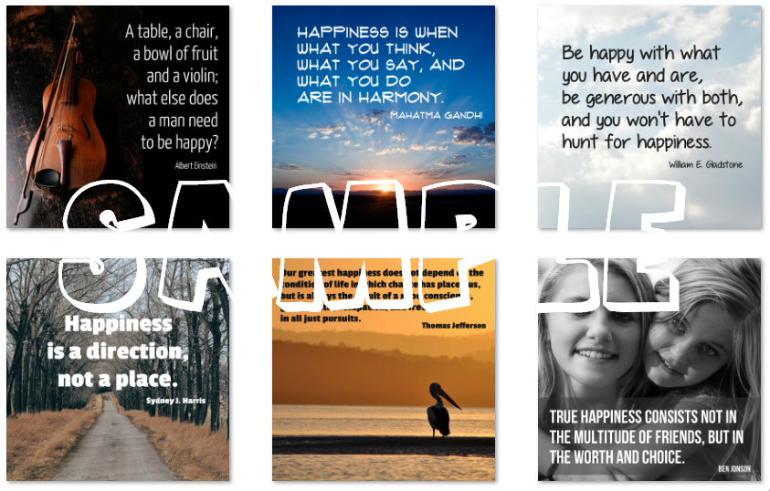 happiness quote graphics